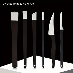 Kit de soins des pieds en acier inoxydable, couteau exfoliant aiguisé et grattoir lissant pour les pieds, coupe-ongles incarnés, éliminateur de peaux mortes - Product Image 2