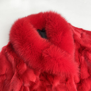 Veste d'hiver pour homme en fourrure de renard véritable, style personnalisé, longue, couleur rouge, veste bomber en fourrure de renard pour homme - Product Image 4