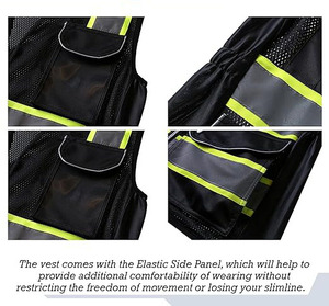 Chaleco de seguridad para mujer con logotipo personalizado, 100% poliéster, alta calidad, reflectante, clase 2 ANSI, alta visibilidad. - Product Image 5