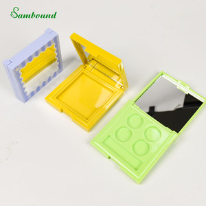 Wholesale Custom Square Highlighter Contour Empty Palette Multi-Color Snap-on Case Silver Foil 3D Printed Patterns Case - Product Image 1