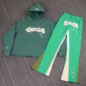 Conjunto Deportivo de Invierno para Hombre, Estampado Personalizado, 100% Algodón, Dos Piezas con Pantalones Deportivos Anchos y Sudadera con Capucha - Product Image 6