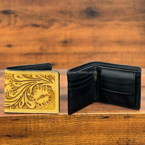 Nouveau modèle occidental repoussé à la main en cuir hommes portefeuille longue fermeture éclair vente chaude élégant en cuir véritable porte-cartes portefeuilles pour hommes - Product Image 6