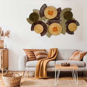 Offre Spéciale écologique Vintage mur Art décor jonc de mer jacinthe d'eau suspendus décoration ensemble tenture murale panier en bambou - Product Image 3