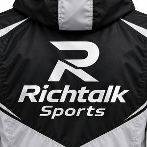 Men's Hooded Windproof Breathable Fleece <b>Racer</b> <b>Jacket</b> Color Blocking Zipper Front Logo Sporty Winter Wear Polyester/Cotton - Product Image 5