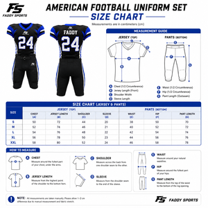 Ensemble d'uniformes de football américain personnalisés noir, bleu roi et blanc – Maillot rembourré en mesh et pantalon intégré – Tenue d'équipe à marque privée - Product Image 6