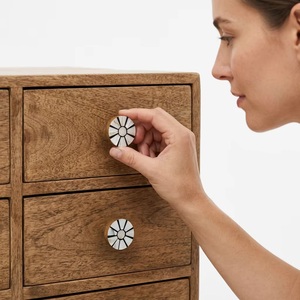 Beads Art Modern MOP Wood Resin <b>Brass</b> Handicraft Drawer Door Cabinet <b>Knobs</b> Pull Handle Kitchen Bathroom Living Room Wardrobe - Product Image 4