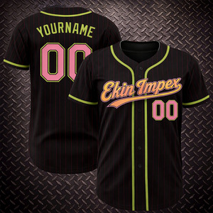 Camiseta de Béisbol al por Mayor, Personalizable con Logotipo, de Secado Rápido, con Rayas, Tallas Grandes, Ropa Deportiva Ekin - Product Image 2