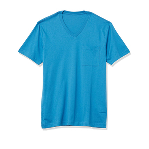 Camiseta de nuevo diseño para hombre, 100% algodón, logotipo personalizado, cuello en V, ropa informal, camiseta para hombre con estilo moderno. - Product Image 2