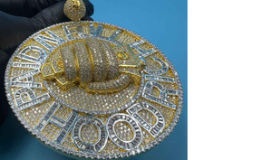 Colgante Medallón de Diamante Cultivado en Laboratorio con Diseño de Rollo de Dinero, Oro Blanco y Amarillo, Estilo Hip Hop Iced Out, Collar de Lujo, Regalo de Joyería - Product Image 3