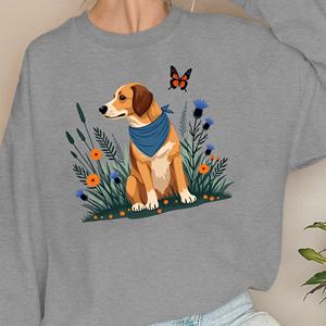 Perro con plantas y flores sudaderas de mujer - Product Image 4