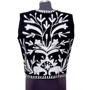 Chaleco informal de algodón indio con bordado floral para mujer, chaleco sin mangas para verano e invierno, ideal para damas de honor. - Product Image 4