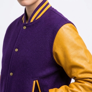 Veste universitaire personnalisée en cuir de mouton de haute qualité, respirante, pour femme, hiver, unie, brodée, école, collège - Product Image 6