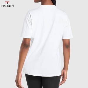 T-shirt d'été pour femme, coupe classique, col rond, 100 % coton, écologique, coupe décontractée, impression sérigraphique, impression DTF - Product Image 2