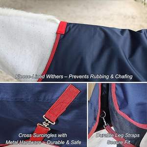 BARN & STABLE 600Denier 3000mm3000mvp Couvertures pour chevaux super imperméables et respirantes pour l'hiver avec rembourrage de 200g - Product Image 5