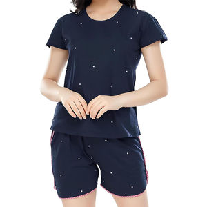 ชุดเสื้อยืดและกางเกงขาสั้นผู้หญิงแบบเรียบสีพื้น OEM สั่งทำได้ ชุดลำลองฤดูร้อนสองชิ้น ทรงปกติ ไซส์พลัส ชุดออกกำลังกาย - Product Image 4