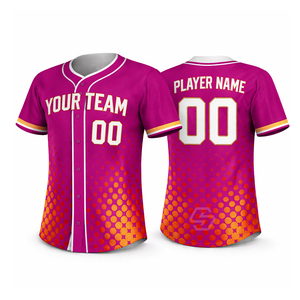 Nouvelle arrivée, maillot de baseball personnalisé avec logo, 100% polyester, taille plus, maillot de baseball imprimé par sublimation avec nom d'équipe personnalisé - Product Image 6
