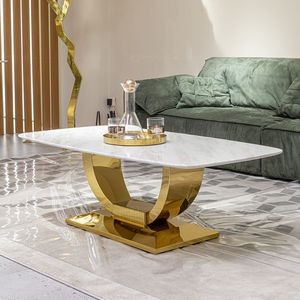 Mesa moderna y elegante, mesa inspirada en el mármol, decoración de mesa de lujo, mesa de centro, mesa de estilo artístico moderno para el hogar - Product Image 6