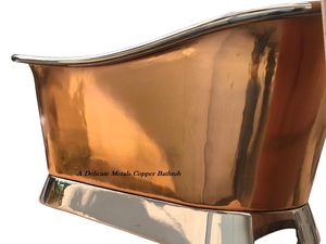 Bañera Ovalada de Cobre Niquelado, Metálica y Delicada, de Diseño Independiente, Duradera, 100% Cobre, Doble Acabado DM-169 - Product Image 3