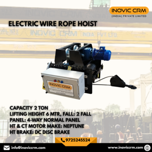 Polipasto de cable de acero de 2 toneladas de capacidad, 9 metros de altura de elevación, velocidad de 6 MPM, freno de disco, caja de engranajes Rotorq, motor Neptune CT, engranaje superior - Product Image 3