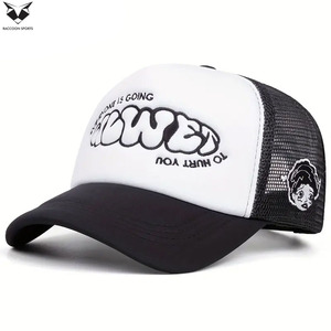 Gorra Trucker Estilo Hip-Hop Bordada para Venta al Por Mayor, 100% Poliéster, Hecha a Mano, Gorras Trucker Clásicas para Playa y Uso al Aire Libre - Product Image 2
