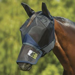 Masque anti-mouches respirant et confortable pour chevaux avec protection UV, élastique et doté de protections pour les oreilles et les yeux en maille - Product Image 6