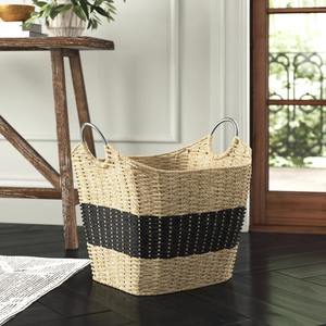 Cesta de Almacenamiento Decorativa y Funcional Hecha a Mano con Hierba Marina, Dos Tonos, Venta al por Mayor, Ecológica, Hecha en Vietnam - Product Image 5