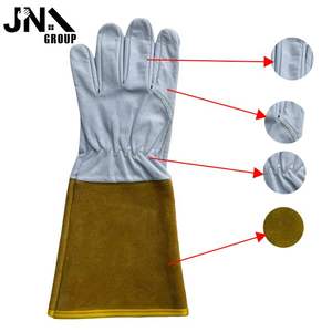 Gants de travail de sécurité en cuir de vachette et de chèvre à manches longues, isolants, flexibles et haute résistance pour soudage TIG/MIG - Product Image 4