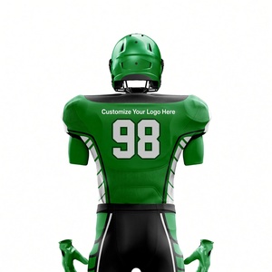 Conjunto de Uniforme de Fútbol Americano Verde Personalizable para Hombre, Manga Corta, Ajustado, con Espacio para Logotipo - Product Image 4