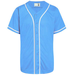 Camiseta deportiva de poliéster transpirable para equipo de béisbol personalizada con detalles cosidos - Product Image 1