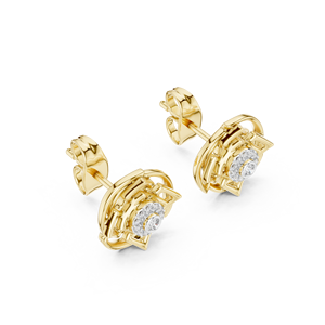 ต่างหูเพชรทรงวินเทจแบบฉลุลาย ประดับเพชรแล็บโกรว์ ตัวเรือนทองคำขาว 18 กะรัต เหมาะสำหรับงานหมั้น งานแต่งงาน งานเลี้ยง ของขวัญวันวาเลนไทน์ หรือใช้ในชีวิตประจำวัน - Product Image 2