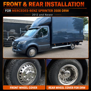 Ensemble de simulateurs de roues en acier inoxydable T304 de 16 pouces pour Mercedes-Benz Sprinter 3500 DRW 2012 et plus récents, à fixer par boulons - Product Image 3