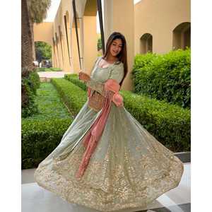 Ensemble haut, bas et dupatta Shree Hari Fashion, magnifique, pour les fêtes, taille XL - Product Image 1