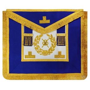 Delantal de lujo para ceremonias masónicas, con flecos dorados y bordado a mano, para el Gran Oficial de Ceremonias de Trabajos Masónicos. - Product Image 5