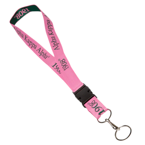 AKA Pink & Green Breakaway <b>Lanyard</b> with Detachable Buckle ID Badge Key Holder Neck Strap Black Pink Green <b>Polyester</b> <b>Lanyard</b> - Product Image 4
