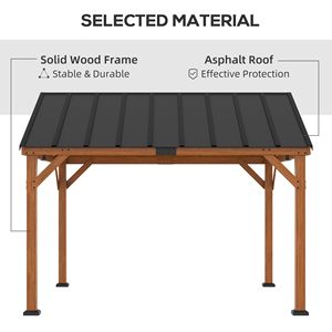 11FT X 12FT Hardtop Gazebo Waterproof Asphalt <b>Roof</b> Wooden Frame Women's Coat Inspired Permanent Pavilion <b>Canopy</b> for Garden - Product Image 4
