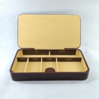 Boîte de rangement multifonction de luxe en cuir de vachette pour stylos, montres et bijoux, idéale pour le développement d'échantillons et les cadeaux d'affaires abordables