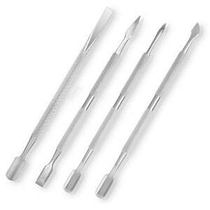 Pedicure Manicure Tools Nail <b>File</b> Dead Skin Push Cuticle Remover Nail Pusher Gold Stainless Steel Cuticle Pusher Nail Art - Product Image 2
