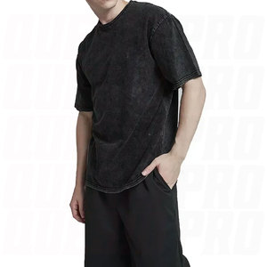 T-shirt délavé pour homme, coupe ample décontractée, style vintage, effet délavé à l'acide, pour homme et femme, noir, streetwear hip-hop, manches courtes - Product Image 4