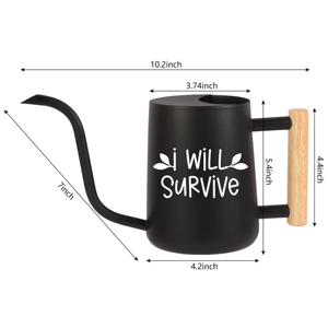 Regadera de metal con mango de madera negra, adecuada para plantas de interior, balcones y jardines exteriores, herramienta de riego de jardín de la India. - Product Image 5