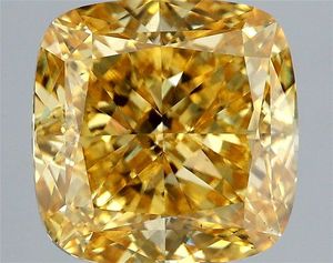 Diamant solitaire de 3,50 carats, taille coussin, pureté VS1, couleur jaune, diamant de laboratoire CVD, prix. - Product Image 1