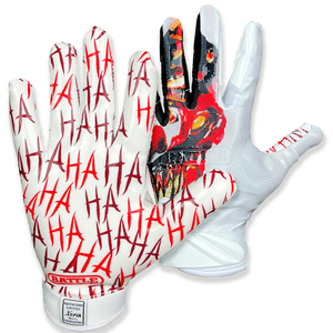 Guantes de Fútbol Americano 7v7 Silicon Joker Clown para Receptor, Alta Calidad, Personalizados, Antideslizantes, con Cierre de Gancho y Bucle en los Dedos - Product Image 4
