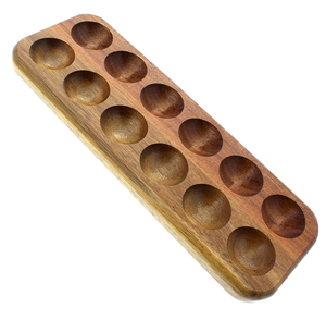 Support à œufs en bois avec 12 trous, plateau de service brun naturel à prix avantageux - Product Image 3