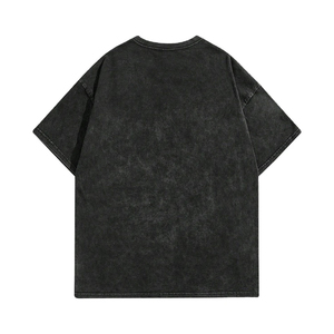 T-shirt à manches courtes noir surdimensionné pour homme INDEX avec motif géométrique rouge, col rond, style streetwear, jersey de coton - Product Image 2