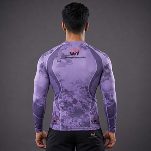 Mens Performance Rash Guard Long Sleeve <b>Athletic</b> Shirt For Surfing Paddle Boarding Swimming And Beach Fitness - Product Image 2