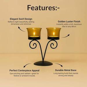 Modern Metal <b>Tealight</b> Candle Holder Black Decorative <b>Lantern</b> for Home Living Room Decor Elegant Metal Candle Jar At Best Price - Product Image 5
