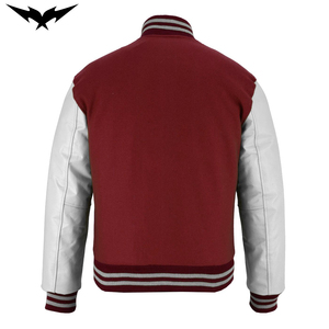 Veste universitaire personnalisée en gros avec patchs brodés, veste de baseball, uniforme scolaire, sweat-shirt décontracté, couleur unie - Product Image 3
