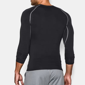 T-shirt de compression à manches longues pour homme, couche de base personnalisée en tissu velours côtelé, respirant, écologique, haute qualité, pour la course, la gym et le sport - Product Image 3