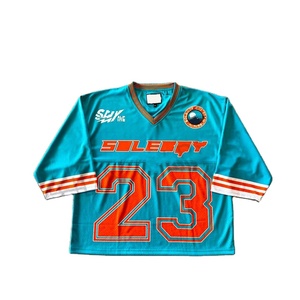 Men Street Wear Retro Soccer Jersey Printed Quick Dry Oversized T-shirts Boxy Cropped Mesh Custom Baseball Soccer Jersey for Men - Product Image 3