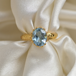 Anillo de Compromiso y Boda Clásico con Topacio Azul, Plata de Ley 925, Chapado en Oro de 14k, Anillo con Piedra Preciosa, Regalo de Piedra de Nacimiento de Diciembre - Product Image 4