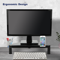 Support d'écran d'ordinateur d'angle en ABS personnalisable, design ergonomique, style moderne, gestion des câbles, 3 hauteurs, pour hôpitaux et écoles